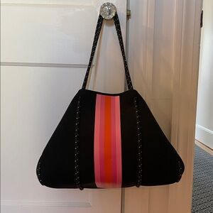 HAUTE SHORE Pink and Black Tote Bag